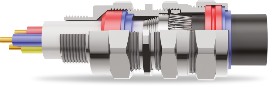 E1FX Double Compression Cable Gland 3D Diagram